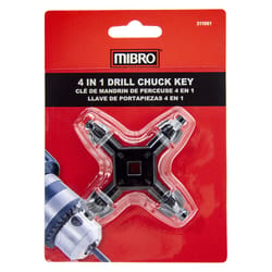 MIBRO 1/4 to 1/2 in. S 4-In-1 Drill Chuck Key Hardened Steel 1 pc