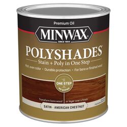 Minwax PolyShades Semi-Transparent Satin American Chestnut Oil-Based Polyurethane Stain 1 qt