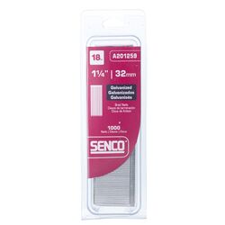 Senco 1-1/4 in. 18 Ga. Straight Strip Brad Nails Smooth Shank 1,000 pk