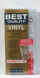 Excell 70 in. H X 78 in. W Frosted Solid Shower Curtain Liner Vinyl