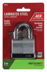 Ace 1-1/2 in. H X 2 in. W X 1-1/16 in. L Steel Double Locking Padlock 1 pk