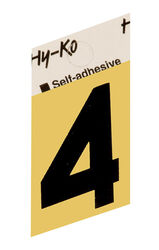 Hy-Ko 1-1/2 in. Black Aluminum Self-Adhesive Number 4 1 pc