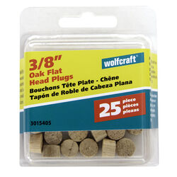 Wolfcraft Flat Oak Head Plug 3/8 in. D X 1/4 in. L 1 pk Natural