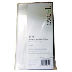 Excell 70 in. H X 71 in. W Clear Solid Shower Curtain Liner PEVA