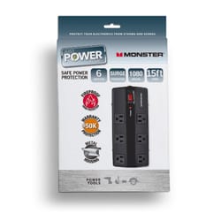 Monster Just Power It Up 1080 J 15 ft. L 6 outlets Surge Protector