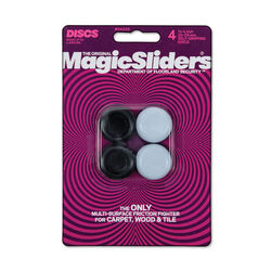 Magic Sliders Gray Plastic Floor Slide 4 pk