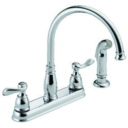 Delta Windermere Two Handle Chrome Kitchen Faucet Side Sprayer Included