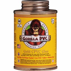 Gorilla PVC Gold Yellow Primer and Cement For CPVC 8 oz