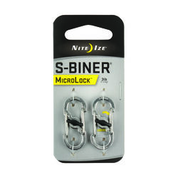 Nite Ize MicroLock 1.8 in. D Stainless Steel Silver Carabiner Key Holder