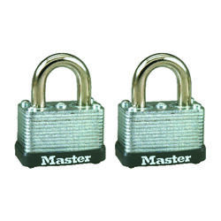 Master Lock 15/16 in. H X 13/16 in. W X 1-1/2 in. L Laminated Steel Warded Locking Padlock 2 p