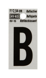 Hy-Ko 1 in. Reflective Black Vinyl Self-Adhesive Letter B 1 pc