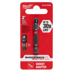 Milwaukee SHOCKWAVE Square 1/4 in. S X 2 in. L Impact Duty Screwdriver Socket Adapter Steel 1 pc