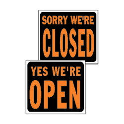 Hy-Ko Hy-Glo English Black Open/Close Sign 14.5 in. H X 18.5 in. W