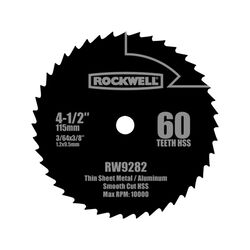 Rockwell 4-1/2 in. D X 3/8 in. S Versacut High Speed Steel Circular Saw Blade 60 teeth