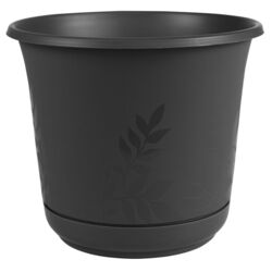 Bloem Freesia 7.49 in. H Plastic Flower Pot Black