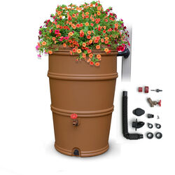 EarthMinded RainStation Terra Cotta 50 gal Rain Barrel Polyethylene