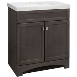 Continental Cabinets Single Semi-Gloss Grey Vanity Combo 30 in. W X 18 in. D X 33-1/2 in. H