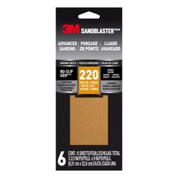 3M SandBlaster 9 in. L X 3-2/3 in. W 220 Grit Ceramic Sandpaper 6 pk