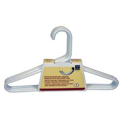 Homz 9-1/4 in. H X 1/4 in. W X 17 in. L Plastic White Heavy Duty Clothes Hangers 3 pk