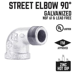 BK Products 3/4 in. FPT T X 3/4 in. D MPT Galvanized Malleable Iron Street Elbow