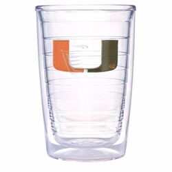 Tervis Collegiate 16 oz Miami Hurricanes Clear BPA Free Tumbler