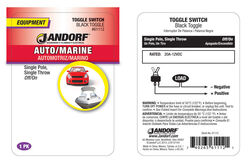 Jandorf 20 amps Single Pole Toggle Automotive/Marine Switch Black 1 pk