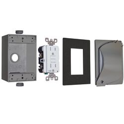 Sigma Electric Rectangle Metal 1 gang GFCI Outlet Kit For Wet Locations