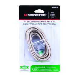 Monster Cable Just Hook It Up 7 ft. L Ivory Modular Telephone Line Cable