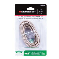 Monster Cable Just Hook It Up 7 ft. L Ivory Modular Telephone Line Cable