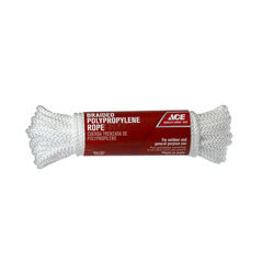 Ace 1/4 in. D X 50 ft. L White Diamond Braided Poly Rope