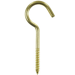 Ace Small Polished Brass Green Brass 3.375 in. L Ceiling Hook 40 lb 2 pk