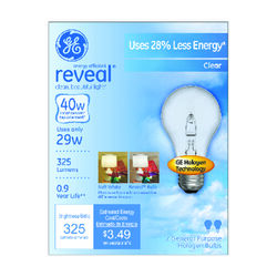 GE Reveal 29 W A19 A-Line Halogen Bulb 325 lm White 2 pk