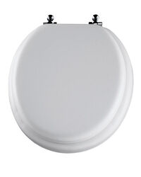 Mayfair Round White Vinyl Cushioned Toilet Seat