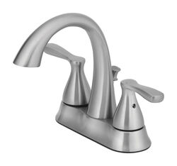 OakBrook Verona Brushed Nickel Two Handle Lavatory Pop-Up Faucet 4 in.