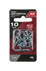 Ace 3/8 in. D X 1-3/16 in. L Zinc-Plated Steel Screw Eye 20 lb. cap. 10 pk