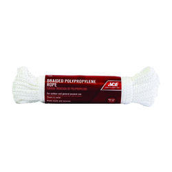 Ace 3/16 in. D X 50 ft. L White Braided Poly Rope