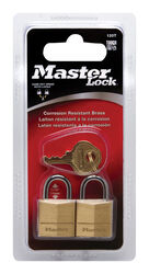 Master Lock 3/4 in. H X 7/16 in. W X 3/4 in. L Brass Pin Cylinder Padlock 2 pk Keyed Alike