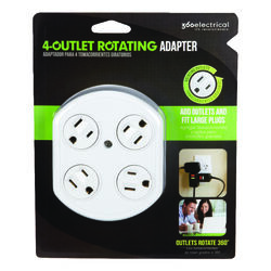 360 Electrical Grounded 4 outlets Outlet Tap Surge Protection 1 pk