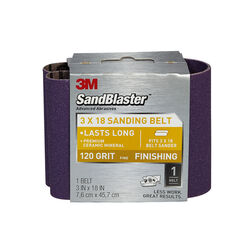 3M SandBlaster 18 in. L X 3 in. W Ceramic Sanding Belt 120 Grit Fine 1 pk