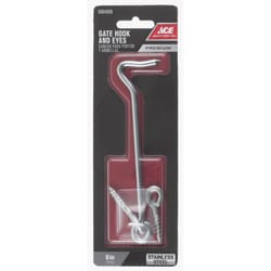 Ace 6 in. L Stainless Steel Gate Hook and Eye 1 pk
