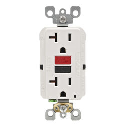 Leviton SmartlockPro 20 amps 125 V Duplex White GFCI Outlet 5-20R 1 pk