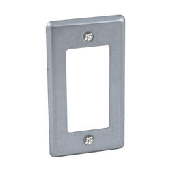 Raco Rectangle Steel 1 gang Box Cover For 1 GFCI Receptacle