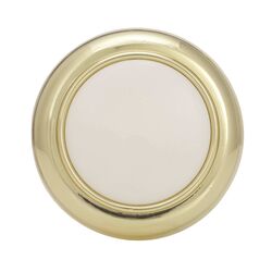 Amerock Allison Round Cabinet Knob 1-1/4 in. D 15/16 in. Polished Brass White 1 pk