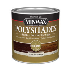 Minwax PolyShades Semi-Transparent Satin Mission Oak Oil-Based Stain and Polyurethane Finish 0.5 pt