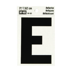 Hy-Ko 3 in. Reflective Black Vinyl Self-Adhesive Letter E 1 pc