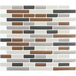 Peel and Impress 9.3 in. W X 11 in. L Multiple Finish (Mosaic) Vinyl Adhesive Wall Tile 4 pc