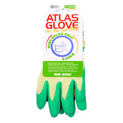 Atlas Kid Tuff Unisex Indoor and Outdoor Coated Gardening Gloves Green/Yellow XS 1 pair