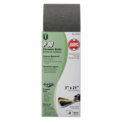 Shopsmith 21 in. L X 3 in. W Ceramic Sanding Belt 80 Grit Medium 4 pc