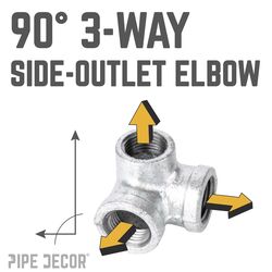 BK Products 3/4 in. FPT T X 3/4 in. D FPT Galvanized Malleable Iron Side Outlet Elbow