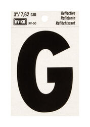 Hy-Ko 3 in. Reflective Black Vinyl Self-Adhesive Letter G 1 pc